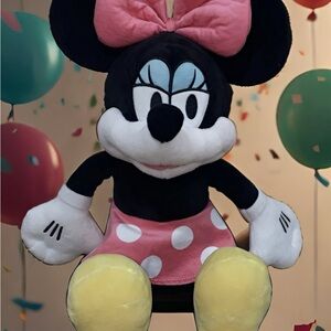 Disney Minnie Mouse 18 Inch Plush Toy Black Pink Yellow